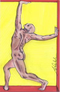 Antonia Calabrese, MA 21/2014, tecnica mista su cartoncino cm. 10,5 x 16, Progetto Mail Art “Temporality” , International Blowing Bubbles Day, Paesi Bassi